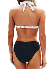 Emoswim - Women Two Piece Bathing Suits Push Up Bikini Set Halter Swimsuit Vintage Swimwear