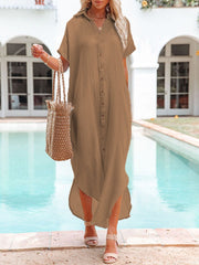Emoswim - White Solid Color Long Sun-proof Cardigan Cover Up