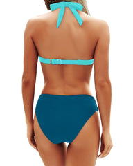 Emoswim - Women Two Piece Bathing Suits Push Up Bikini Set Halter Swimsuit Vintage Swimwear