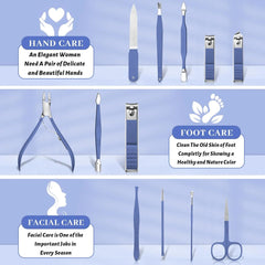 Emoswim - Manicure Pedicure Set 12 Pcs Nail Care Kit for Women Nail Grooming Kit