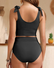 Emoswim - Two Piece High Waisted Swimsuits Women Tummy Control Bikini Modest Bathing Suit