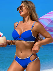 Emoswim - Women's Bikini Sets Cutout Two Piece Swimsuit Sexy Underwire Bathing Suit Cheeky Swimwear Push Up Beachwear