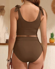 Emoswim - Two Piece High Waisted Swimsuits Women Tummy Control Bikini Modest Bathing Suit