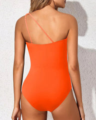 Emoswim - One Shoulder One Piece Swimsuit for Women Tummy Control Bathing Suits