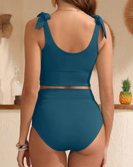 Emoswim - Two Piece High Waisted Swimsuits Women Tummy Control Bikini Modest Bathing Suit