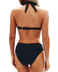 Emoswim - Women Two Piece Bathing Suits Push Up Bikini Set Halter Swimsuit Vintage Swimwear