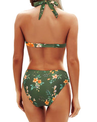 Emoswim - Women Two Piece Bathing Suits Push Up Bikini Set Halter Swimsuit Vintage Swimwear