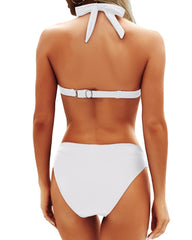 Emoswim - Women Two Piece Bathing Suits Push Up Bikini Set Halter Swimsuit Vintage Swimwear
