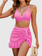 Emoswim - Women's High Waisted Bikini Sets Tummy Control Swim Skirt Two Piece Swim Suit