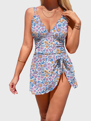 Emoswim - Womens One Piece Swimsuit Tummy Control Bathing Suit Scalloped Modest Tie Knot Swim Dress