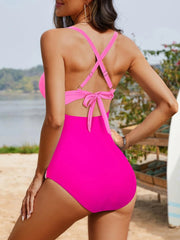 Emoswim - Women's One Piece Swimsuits Tummy Control Cutout High Waisted Bathing Suit Wrap Tie Back