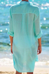 Emoswim - Navy Pocket Long Sleeve Cover Up