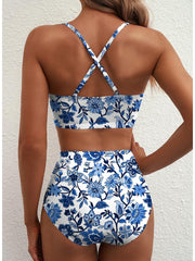 Emoswim - 2026 Summer Two Piece Bikini Set U-Wire Cutout High Waisted Swimsuit-Black