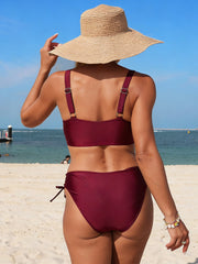 Emoswim - Women's Bikini Set Two Piece Swimsuit Tree Hollow V Neck Bathing Suit