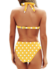 Emoswim - Women Two Piece Bathing Suits Push Up Bikini Set Halter Swimsuit Vintage Swimwear