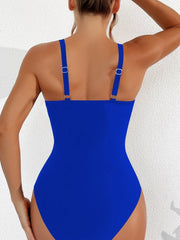 Emoswim - Women Plus Size One Piece Swimsuit V Neck Mesh Sheer Tummy Control Bathing Suit