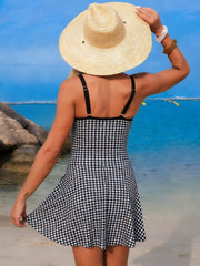 Emoswim - Women's New Mesh One Piece Swim Dress Swimsuit Tummy Control Bathing Suit