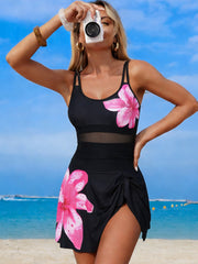 Emoswim - Women's New Mesh One Piece Swim Dress Swimsuit Tummy Control Bathing Suit