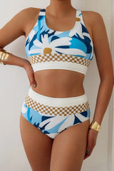 Emoswim - Black Colorblock Cut Back Bikini Set
