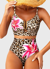 Emoswim - 2026 Summer Two Piece Bikini Set U-Wire Cutout High Waisted Swimsuit-Black