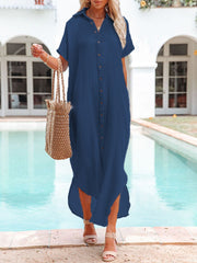 Emoswim - White Solid Color Long Sun-proof Cardigan Cover Up