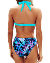 Emoswim - Women Two Piece Bathing Suits Push Up Bikini Set Halter Swimsuit Vintage Swimwear
