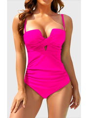 Emoswim - Women's Push Up Wrap Front Swimsuit One Piece Tummy Control Bathing Suits Bandeau Support Slimming Swimwear