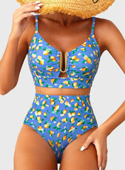 Emoswim - 2026 Summer Two Piece Bikini Set U-Wire Cutout High Waisted Swimsuit-Black