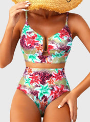Emoswim - 2026 Summer Two Piece Bikini Set U-Wire Cutout High Waisted Swimsuit-Black