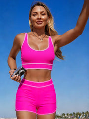 Emoswim - Women's Two Piece swimsuit Solid Color Sexy Sporty Conservative Bikini Swimsuit