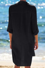 Emoswim - Navy Pocket Long Sleeve Cover Up