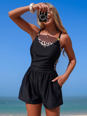 Emoswim - Women's One Piece Tummy Control Bathing Suits Color Block Full Coverage Swim Rompers