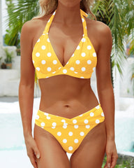 Emoswim - Women Two Piece Bathing Suits Push Up Bikini Set Halter Swimsuit Vintage Swimwear