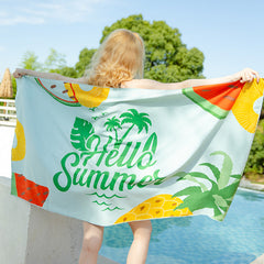 Emoswim - Double Sided Velvet Beach Towel For Seaside Swimming Quick Drying Bath Towel
