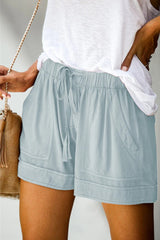 Emoswim - Womens Drawstring Shorts Summer Elastic Waist Casual Lightweight with Pockets