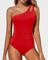 Emoswim - One Shoulder One Piece Swimsuit for Women Tummy Control Bathing Suits