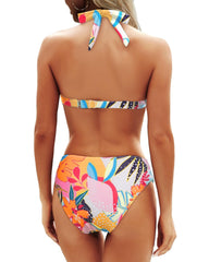 Emoswim - Women Two Piece Bathing Suits Push Up Bikini Set Halter Swimsuit Vintage Swimwear